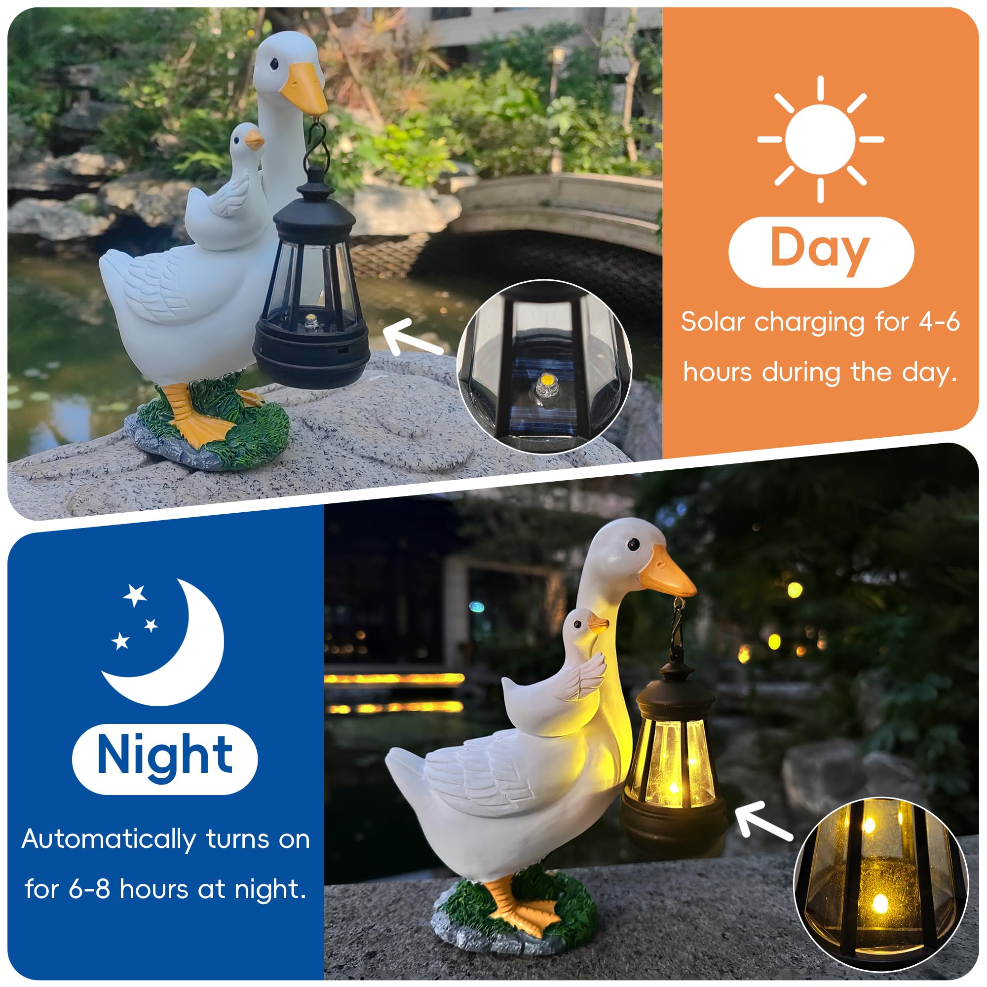 ViQuHaT small goose garden figurine enhances yard appeal