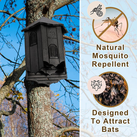 VIREESR large 3-chamber bat box with ample roosting space