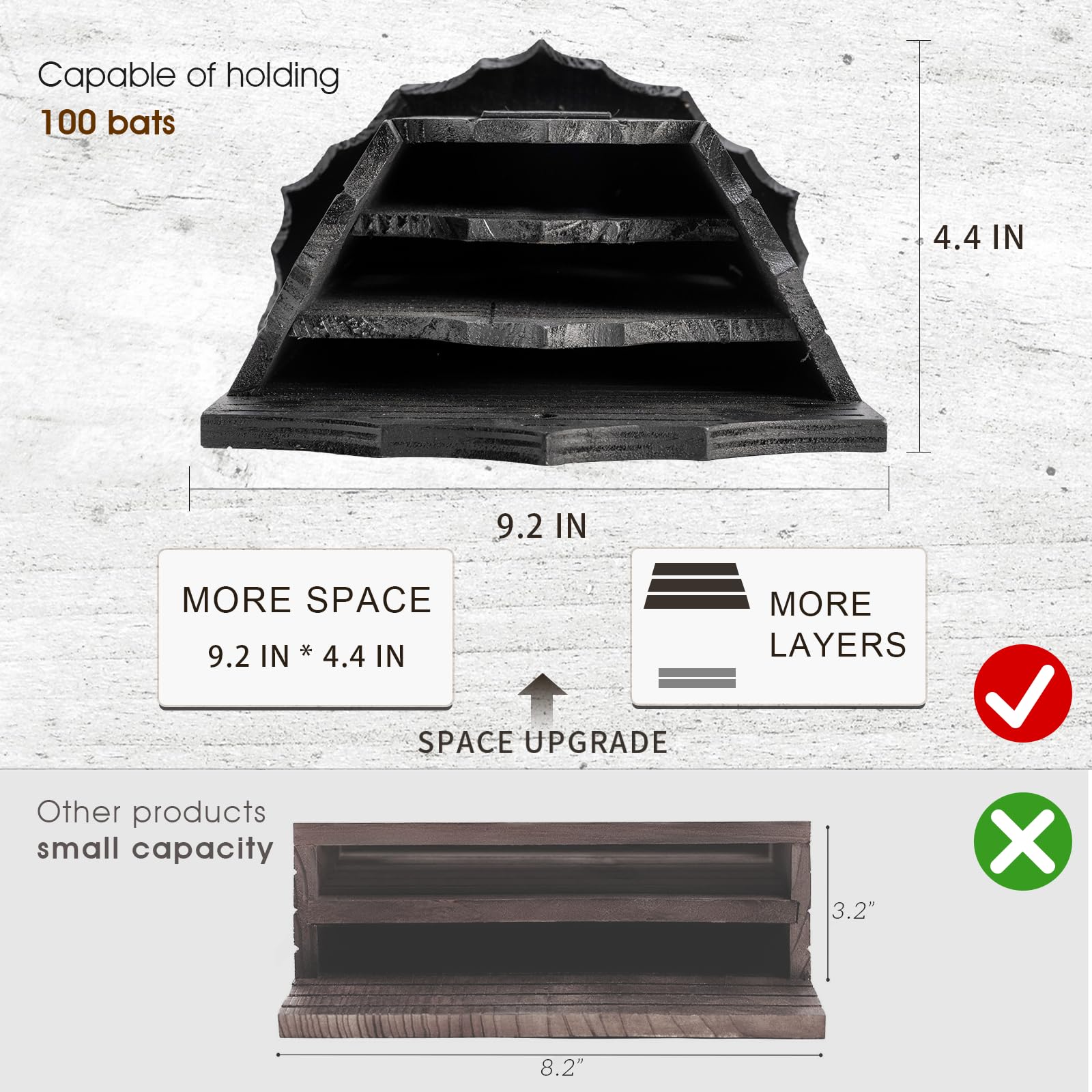 VIREESR waterproof cedar bat housing withstands weather for outdoor use