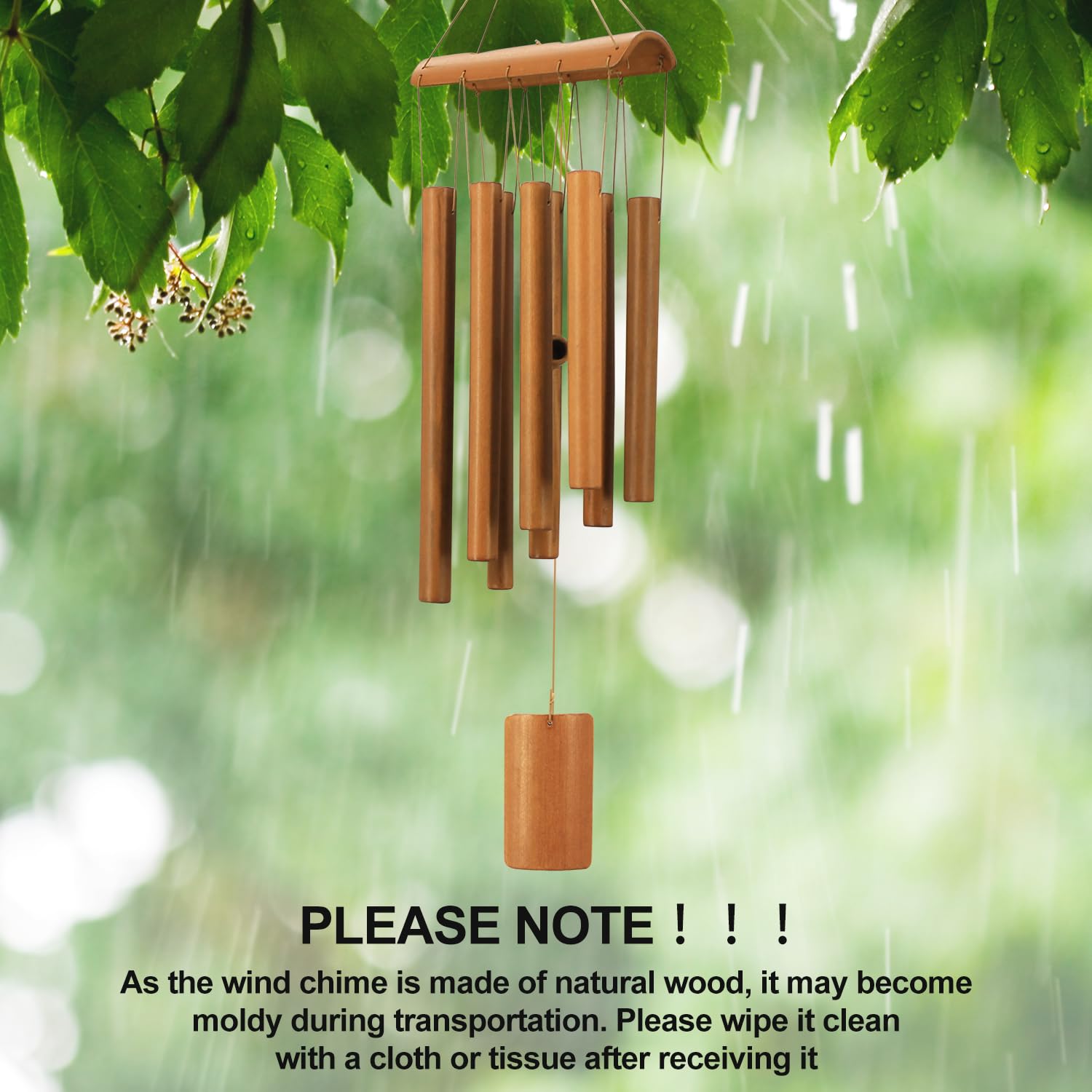 Virekm bamboo wind chimes with eight tubes design adds elegance to exteriors.