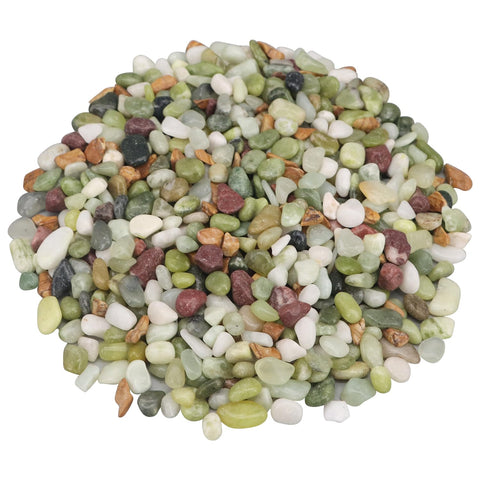 Virekm green landscaping pebbles for garden beds and decorative displays.