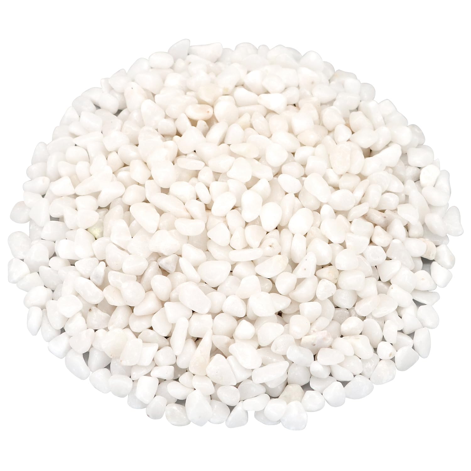Virekm white landscaping pebbles for garden borders and decorative accents.