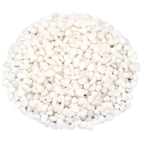 Virekm white landscaping pebbles for garden borders and decorative accents.