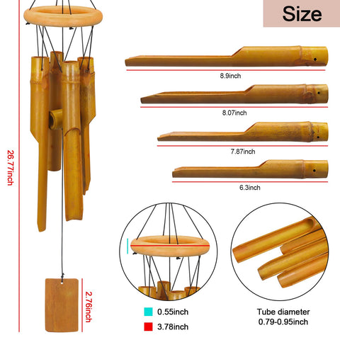 VIREKM wind chimes handmade cross-section design creates an artisanal look.