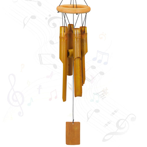 VIREKM wind chimes outdoors showcase bamboo tubes producing gentle outdoor tones.