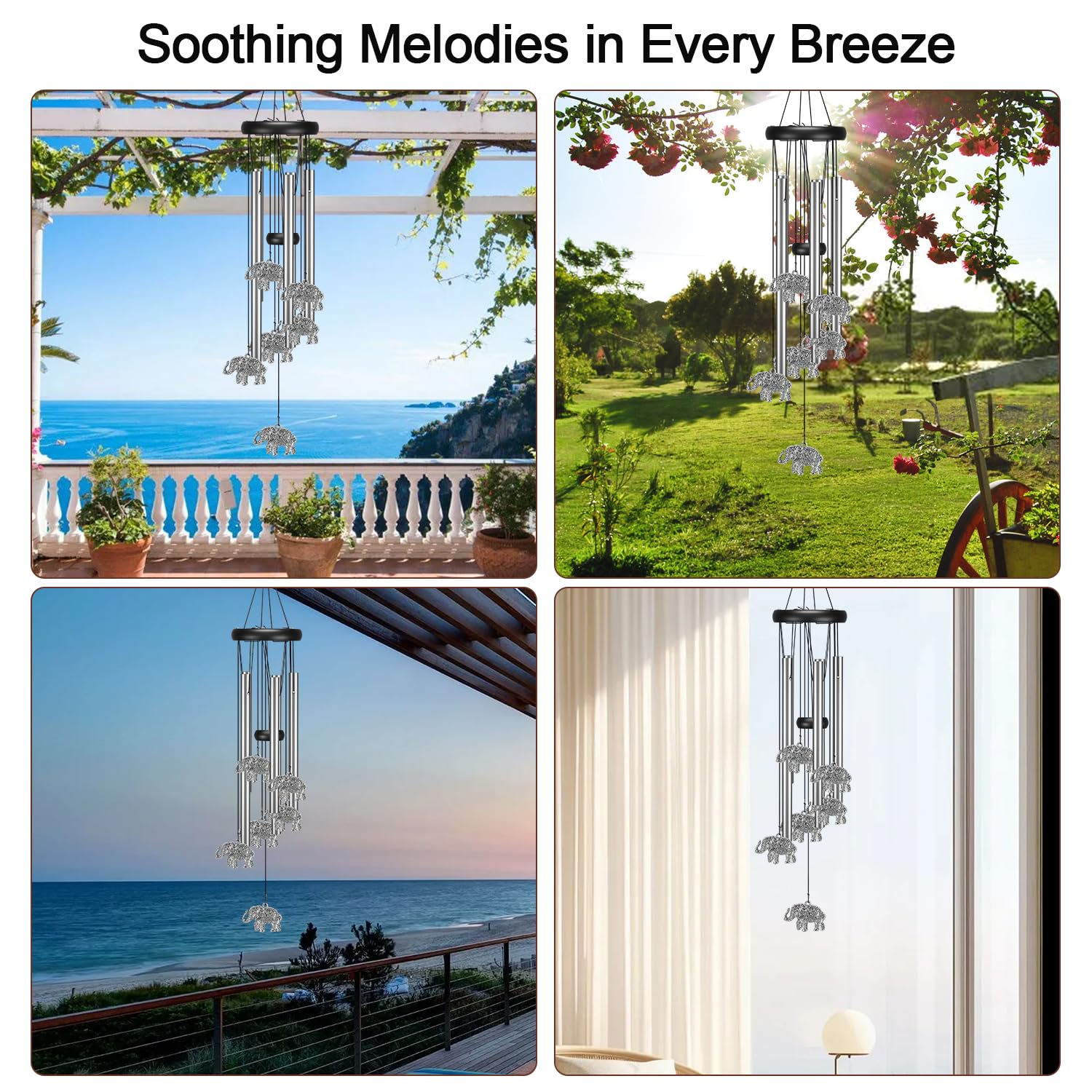 Virekm windchimes 25-5 inches length fits walls or doorknobs attractively