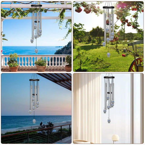 Virekm windchimes aluminum-wood build withstands weather for lasting outdoor decor.