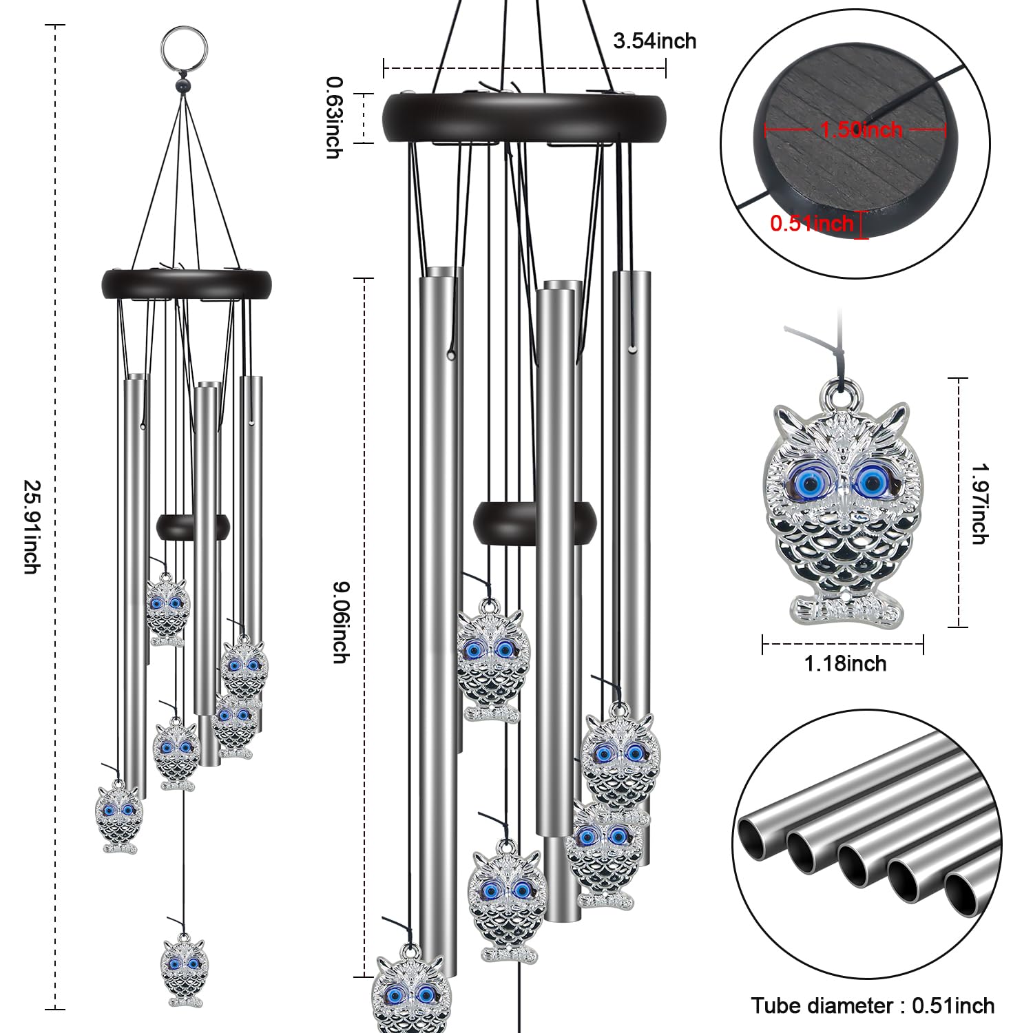 Virekm windchimes garden ornament delivers soothing tones with luck-inspired design.