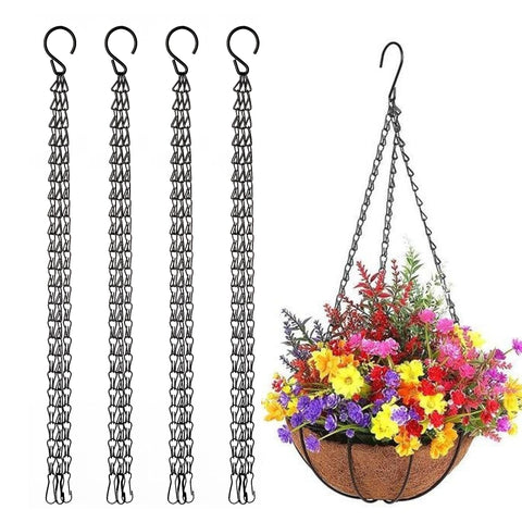 VIREYA 20-Inch hanging baskets chain with coated iron for durable outdoor use.