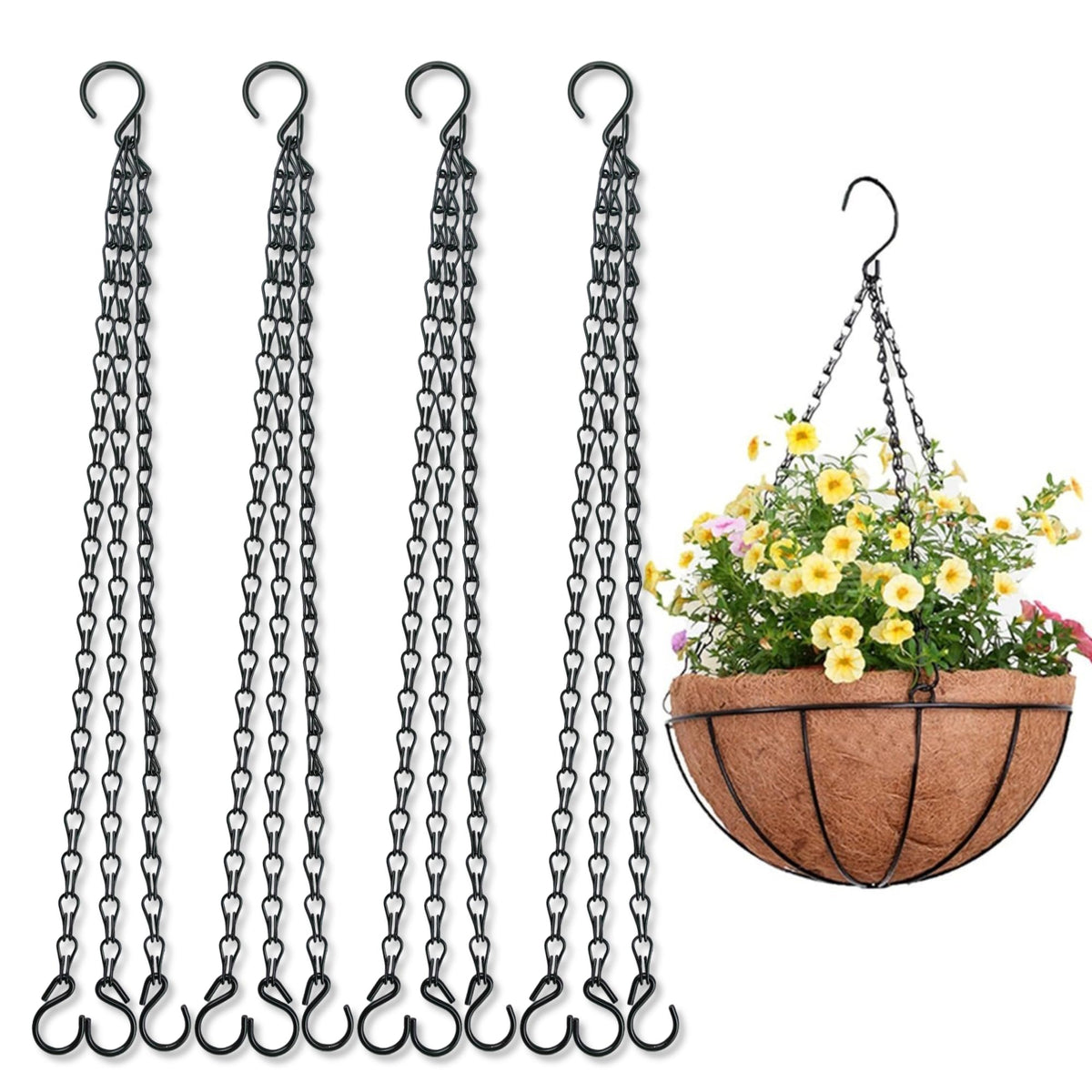 VIREYA 4-pack 20-inch hanging baskets chain for durable plant support