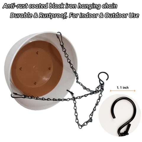 VIREYA classic hook design chain ensures compatibility with most planters and decor.
