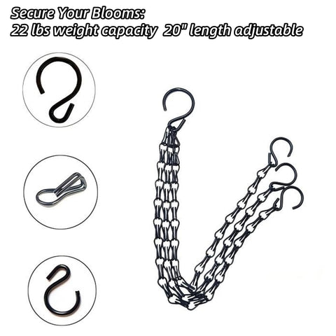 VIREYA hanging chains with hooks for secure planter and decor attachment