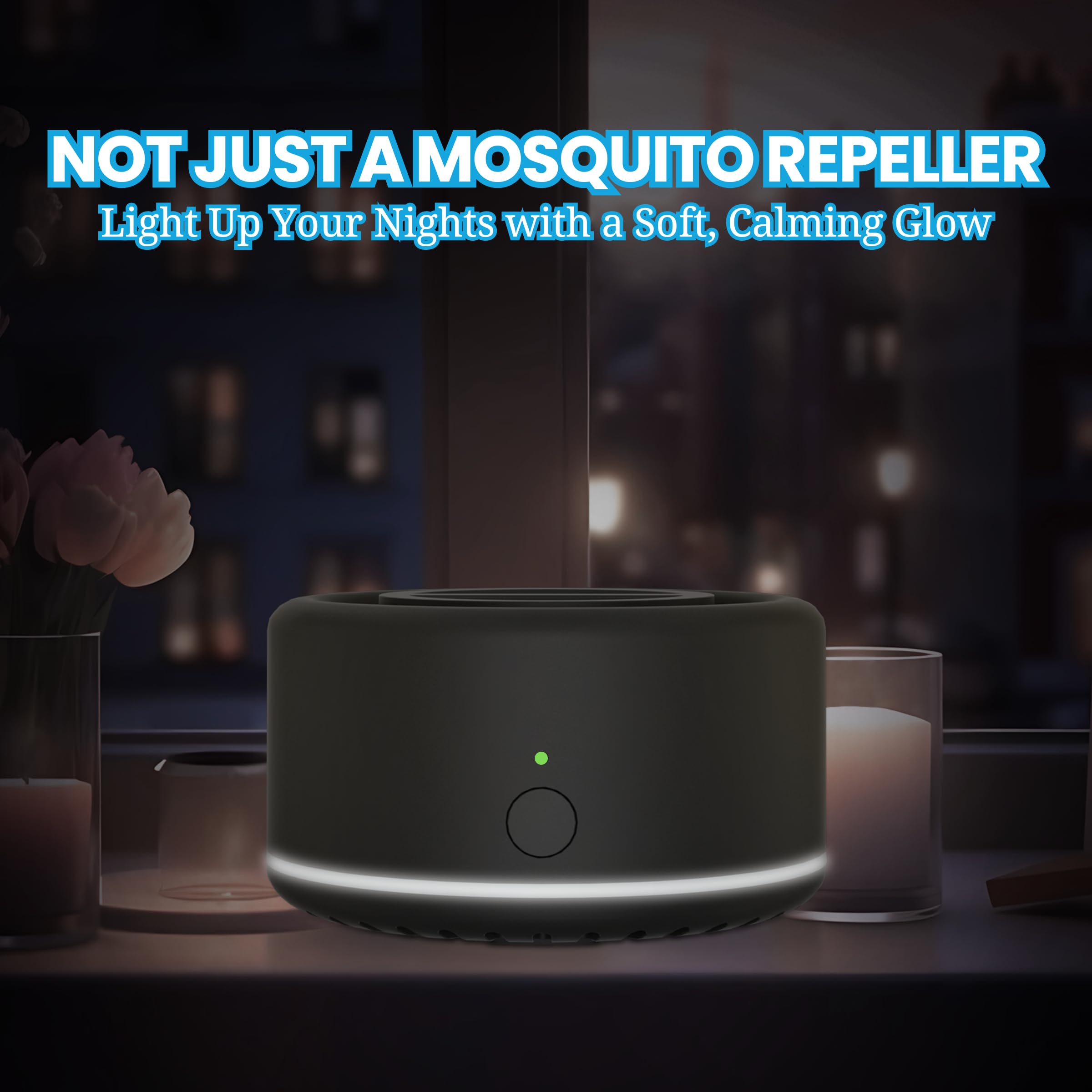 The Virine ambient-night-light feature provides a gentle glow for late outdoor gatherings.