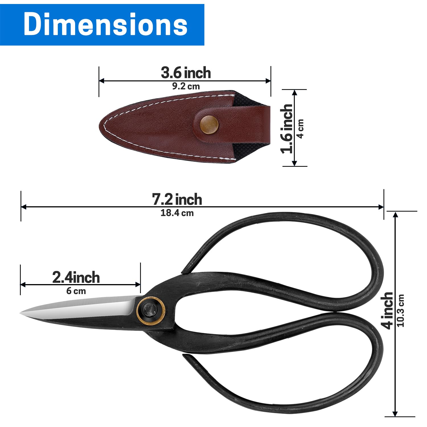 VISEMAN bonsai scissors with ergonomic handle for comfortable pruning.