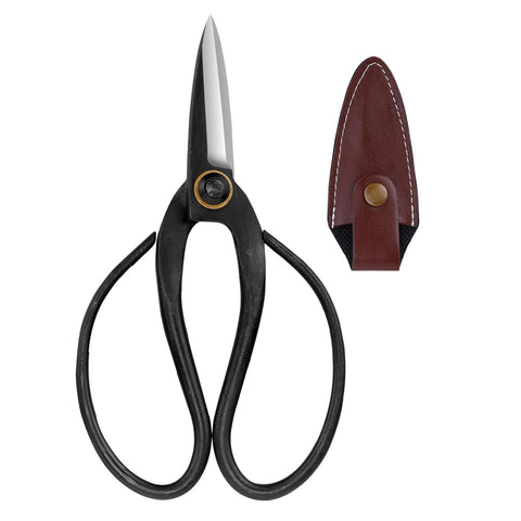 VISEMAN KinTakashi bonsai scissors blade close-up for precise pruning.