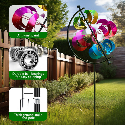VISFLAIR dual-direction blades spin 360 degrees for dynamic yard focal point