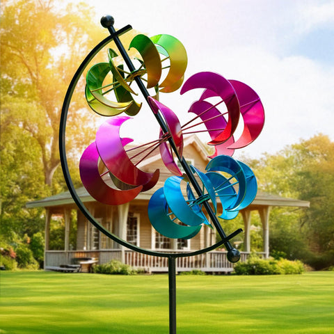 VISFLAIR large wind spinner 63-inch garden adds colorful motion to outdoor spaces
