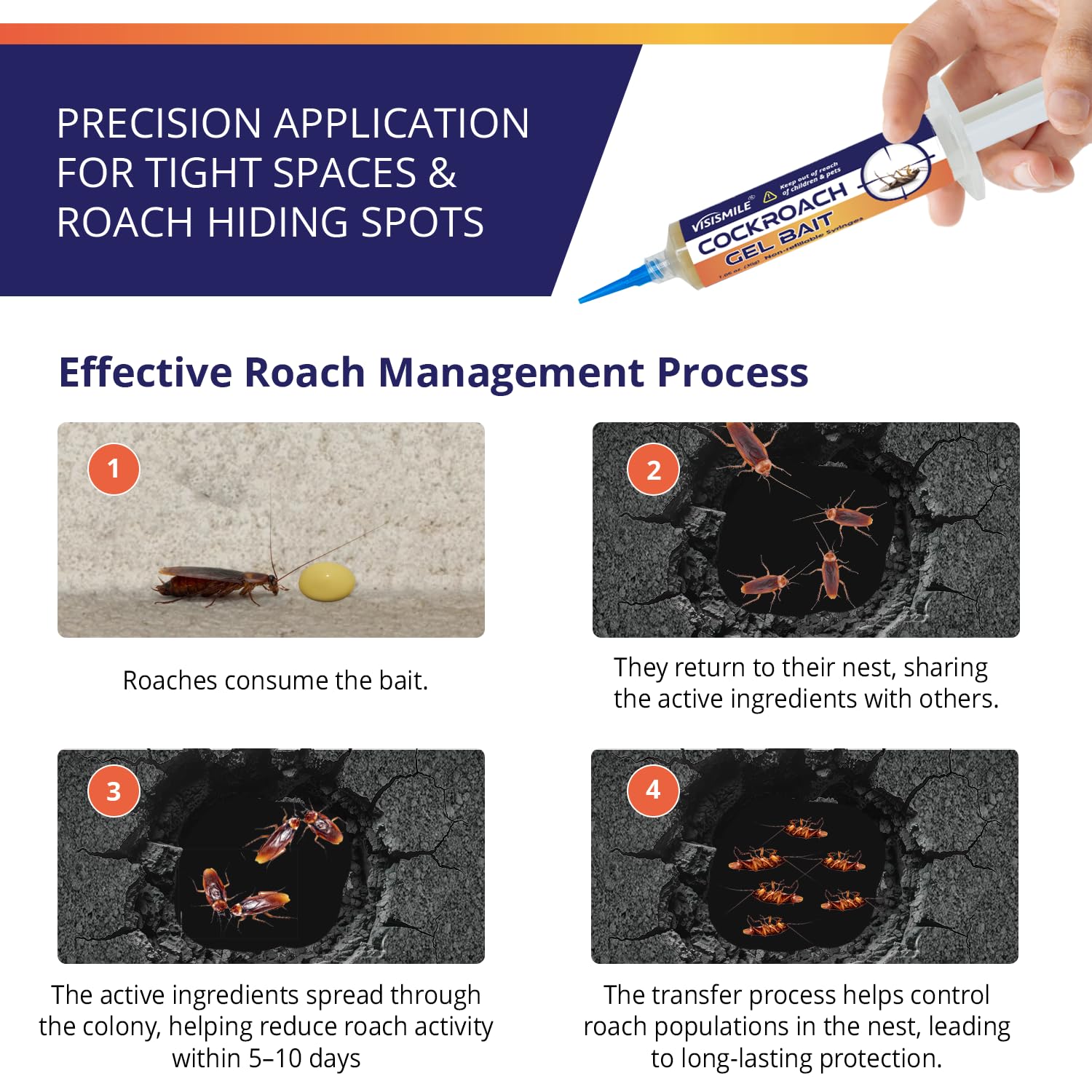 Visismile Roach Gel Bait used outdoors in shed or garage.