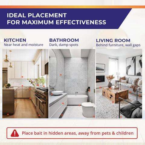 Visismile roach repellent in indoor kitchen setting for quick deterrence.