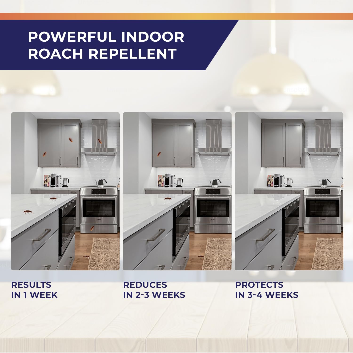 Visismile roach repellent long-lasting protection on treated surfaces.