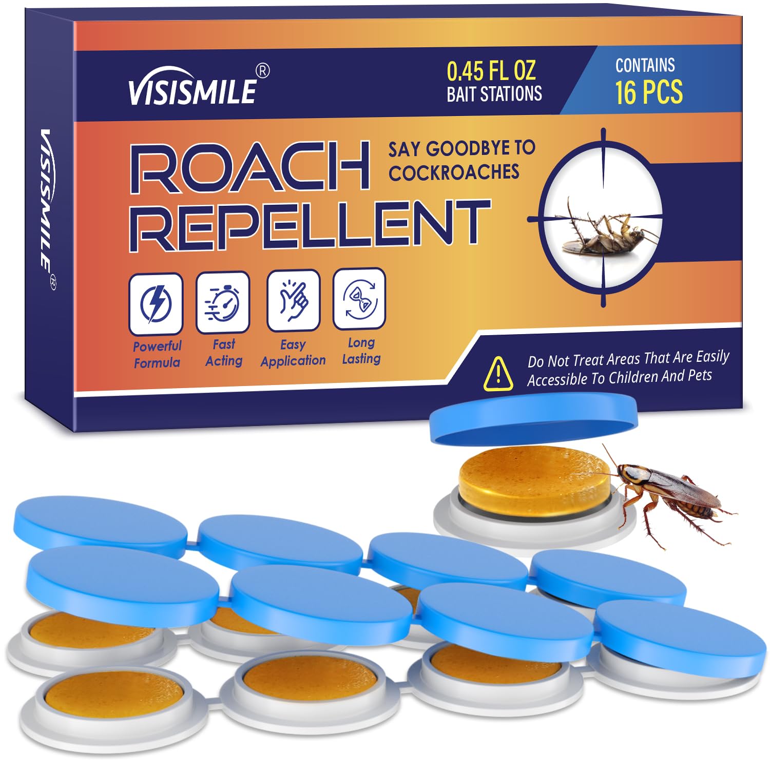 Visismile roach repellent packaging box shown for safe at-home protection.