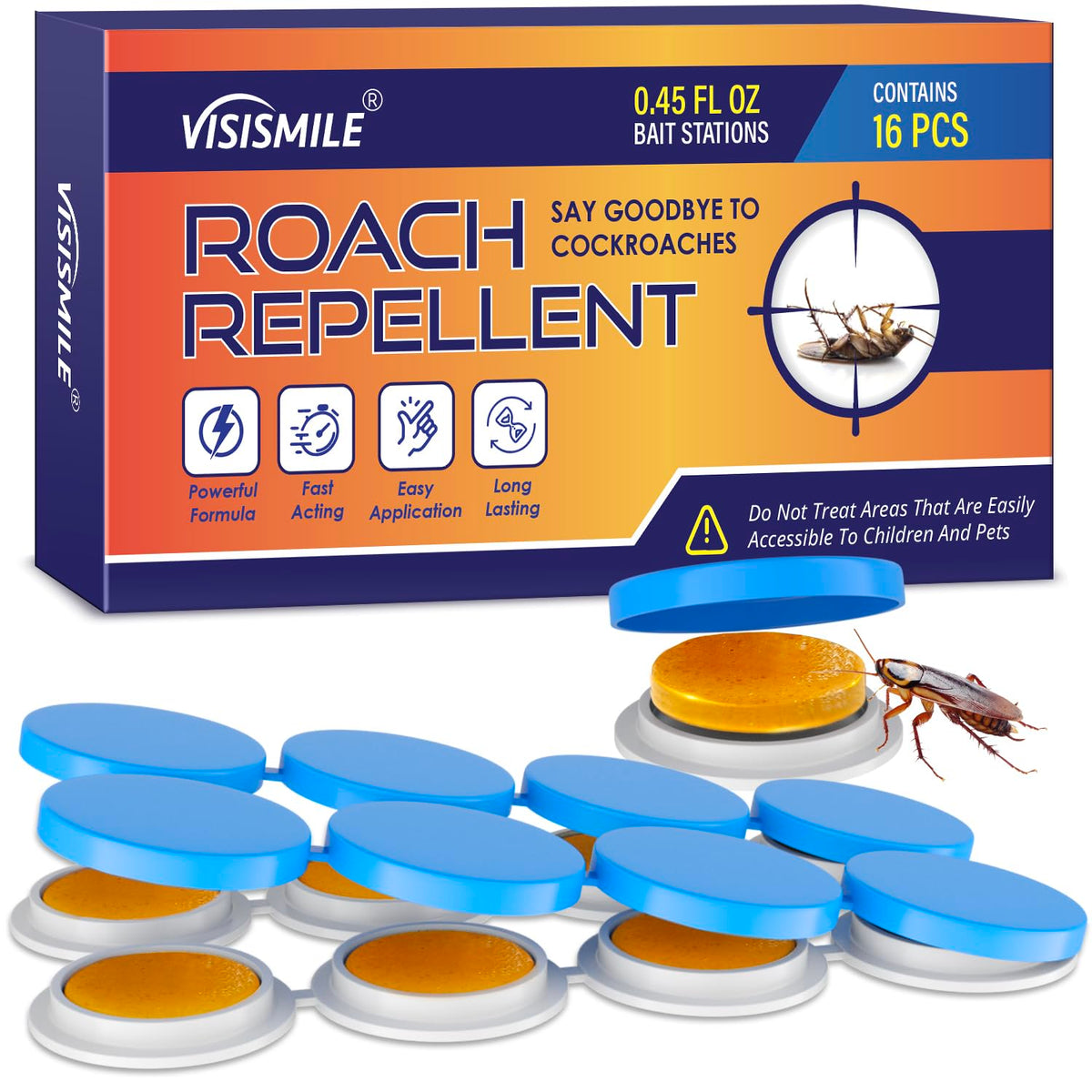 Visismile roach repellent packaging box shown for safe at-home protection.
