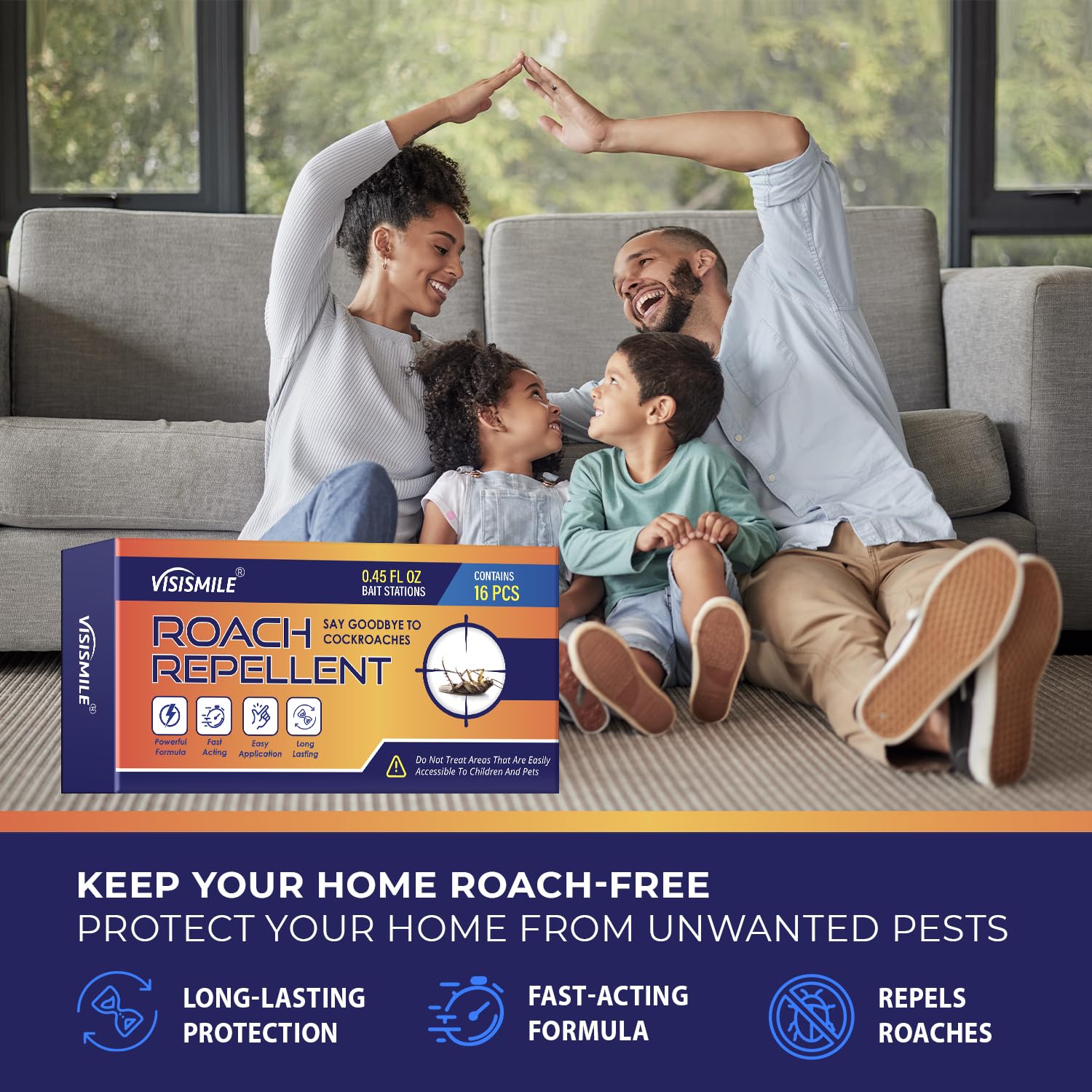 Visismile roach repellent safe indoor use with straightforward directions.
