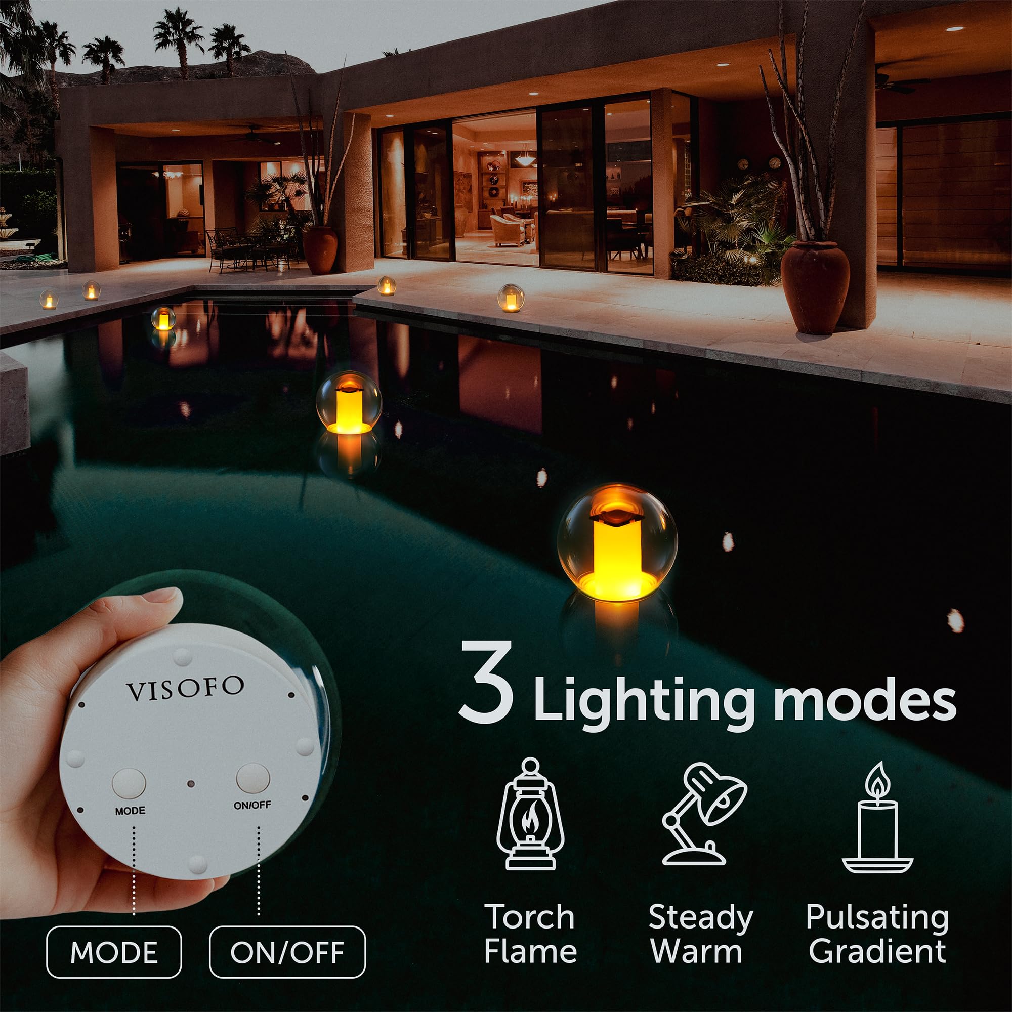 VISOFO solar globe decor on patio for cozy outdoor gatherings