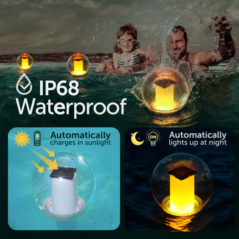 VISOFO floating solar globe lights pond edges with tranquil glow