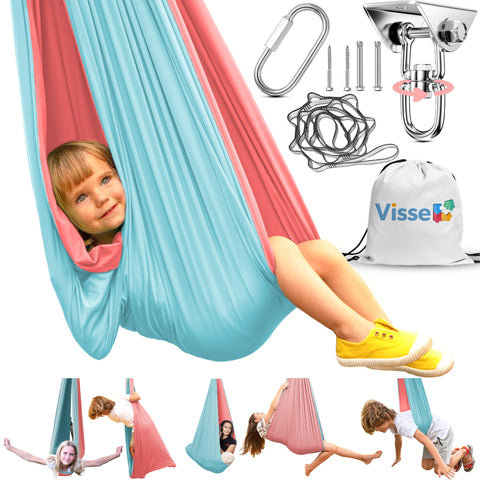 VISSE Sensory Swing cocoon interior offers a calming hug-like space for kids