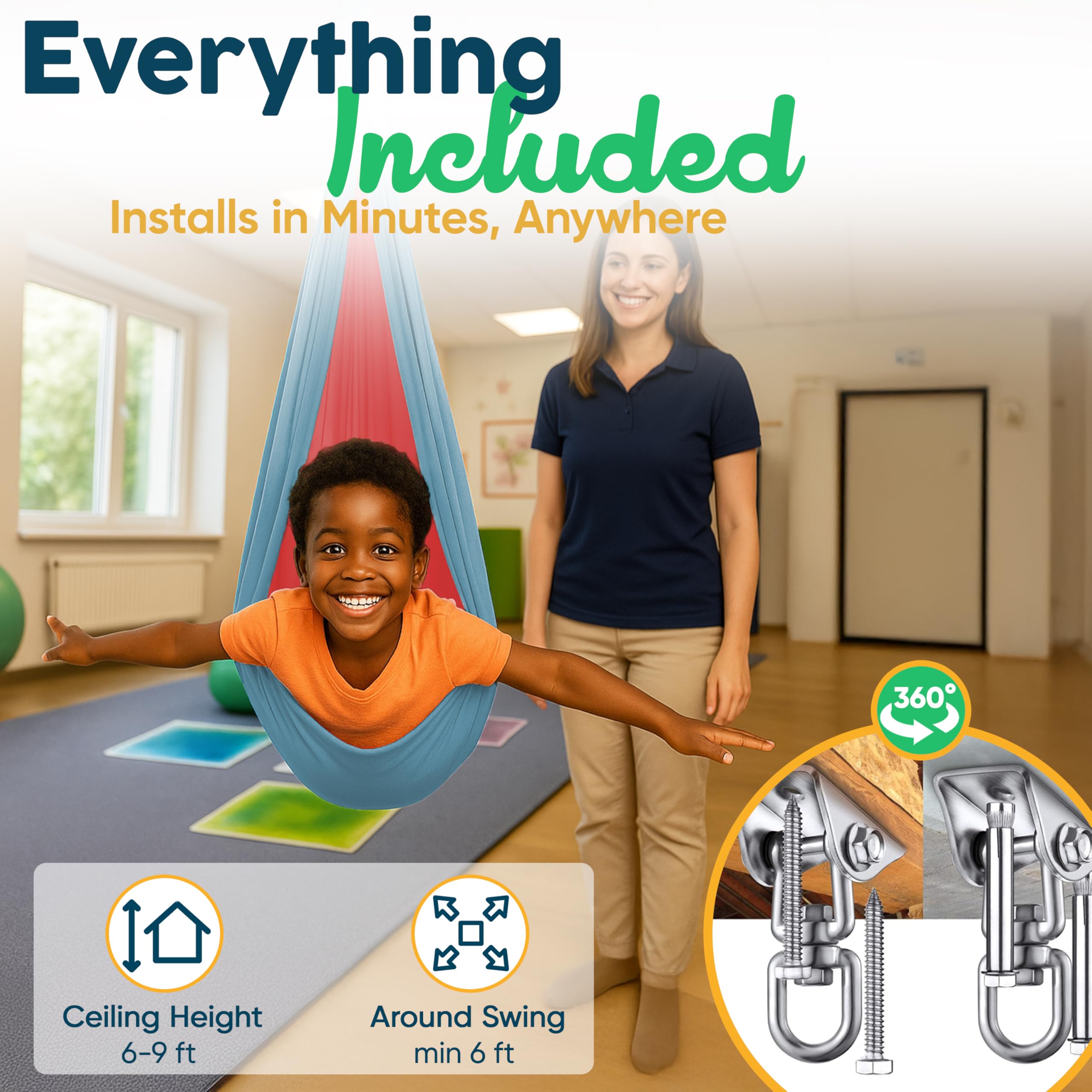 VISSE Sensory Swing growing with child from toddler to adult use