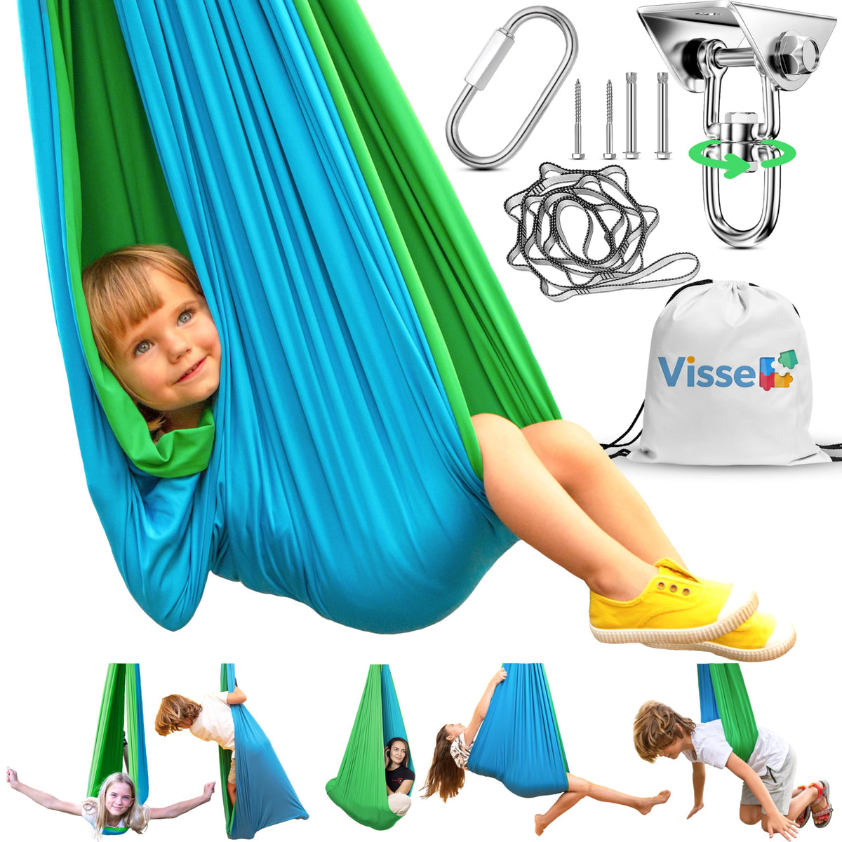 VISSE Sensory Swing hug-like cocoon offers a calming space for exploration and rest