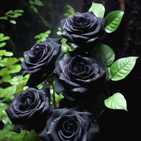 VISTATU Black Rose seeds closeup highlighting open-pollinated quality and easy growth.
