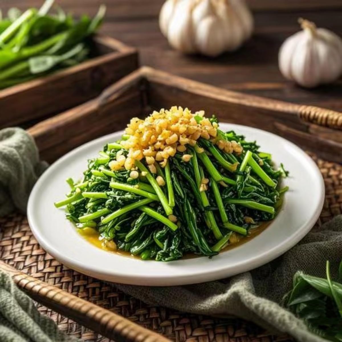 VISTATU water spinach leaves show vibrant green harvest-ready foliage