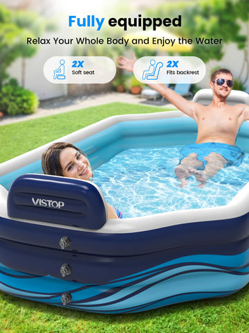 VISTOP pool showing thick, puncture-resistant walls for durability.