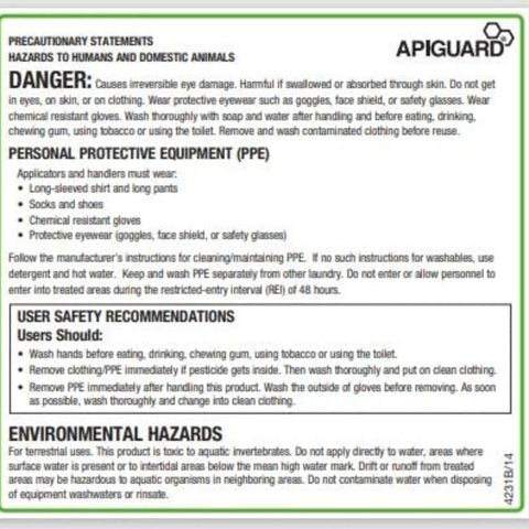 Beekeeping setup featuring Apiguard supports bee-friendly varroa management.