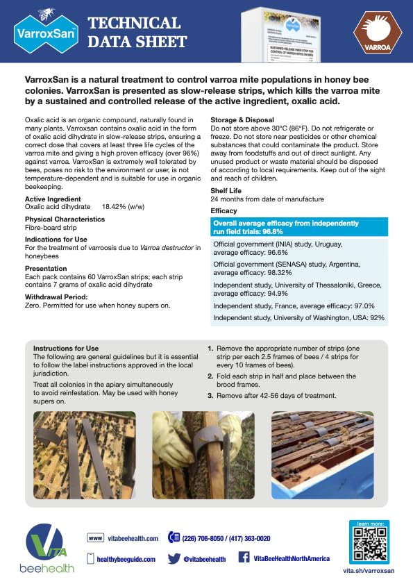 600-strip pack from Varroxsan for large apiaries.