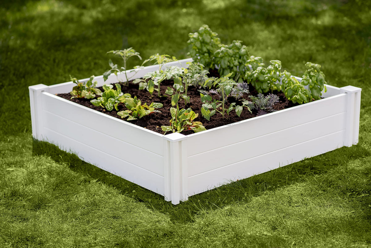 Vita Classic garden bed side view highlighting modular design for custom layouts