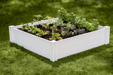 Vita Classic garden bed side view highlighting modular design for custom layouts
