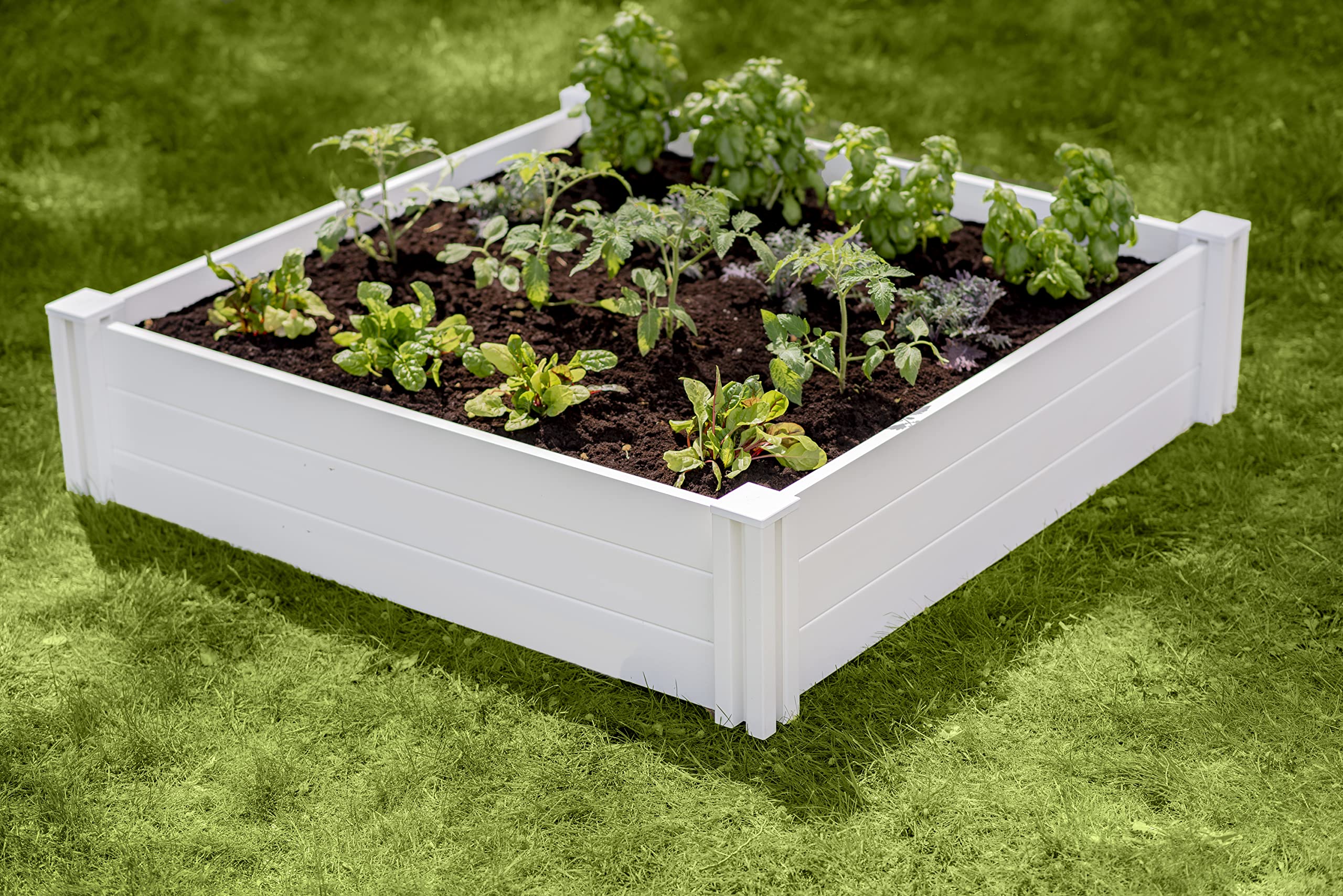 Vita Classic bed used for herbs with a neat white finish