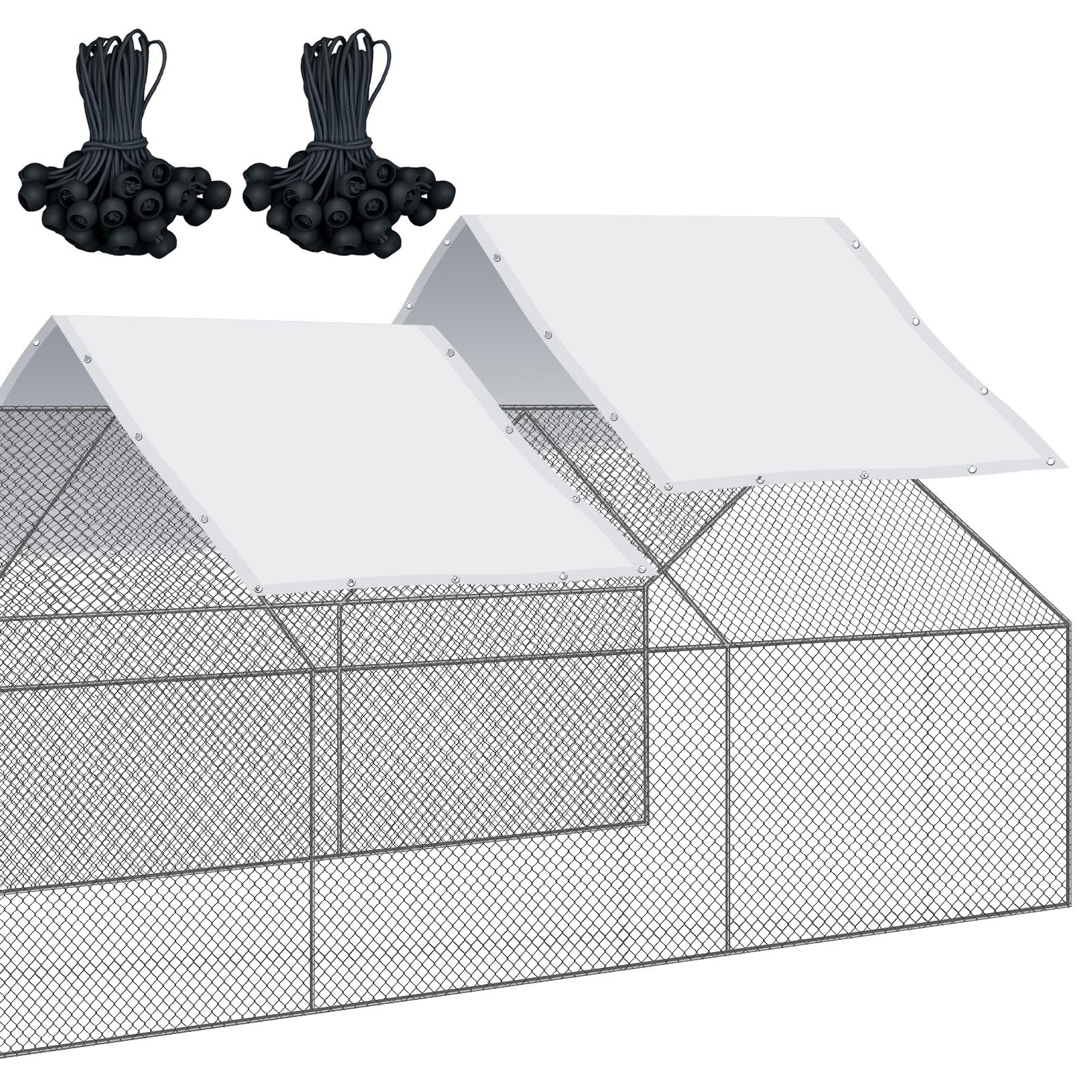 VitalCozy chicken coop cover protects the top area in harsh weather.