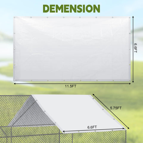 VitalCozy coop cover in waterproof PE material shields the coop from rain.