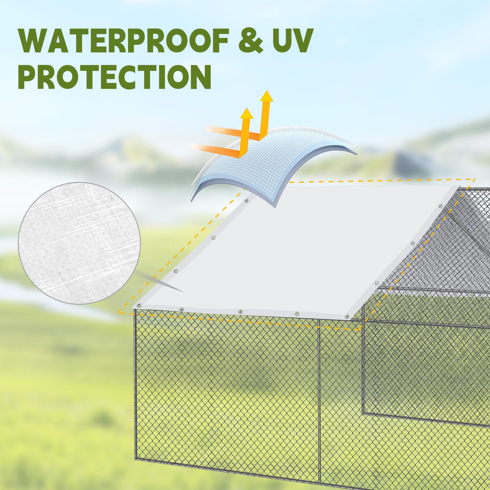 VitalCozy coop cover with predrilled holes enables easy installation.