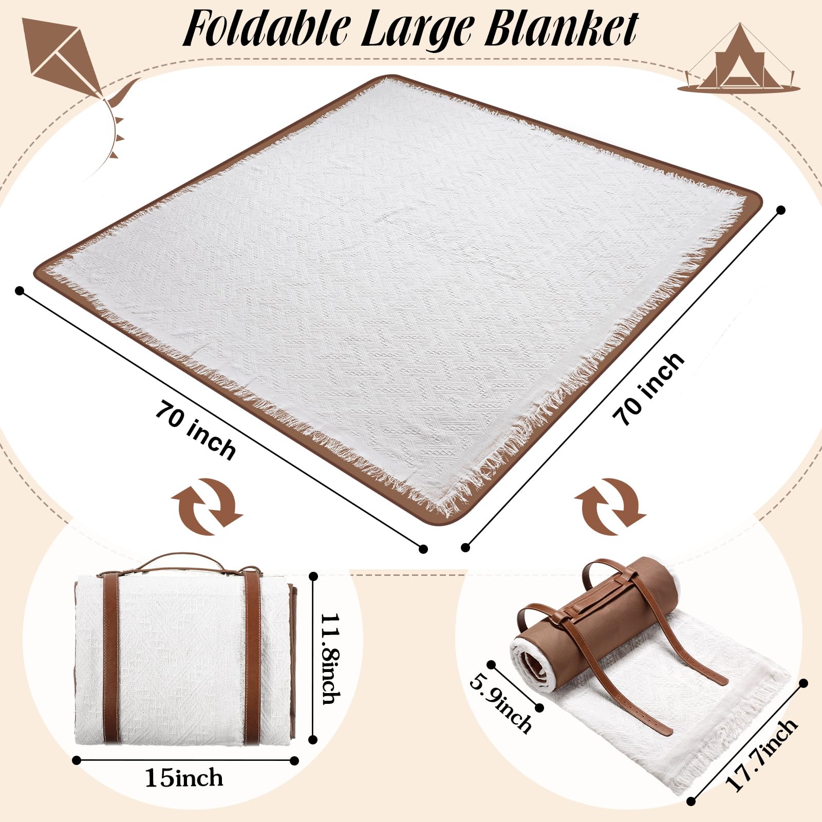VitalCozy versatile outdoor blanket for picnics, camping, or concerts.