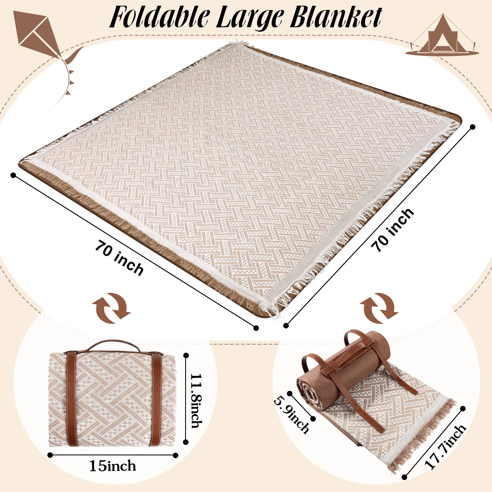 VitalCozy waterproof bottom oxford 600d provides moisture protection on damp grass.