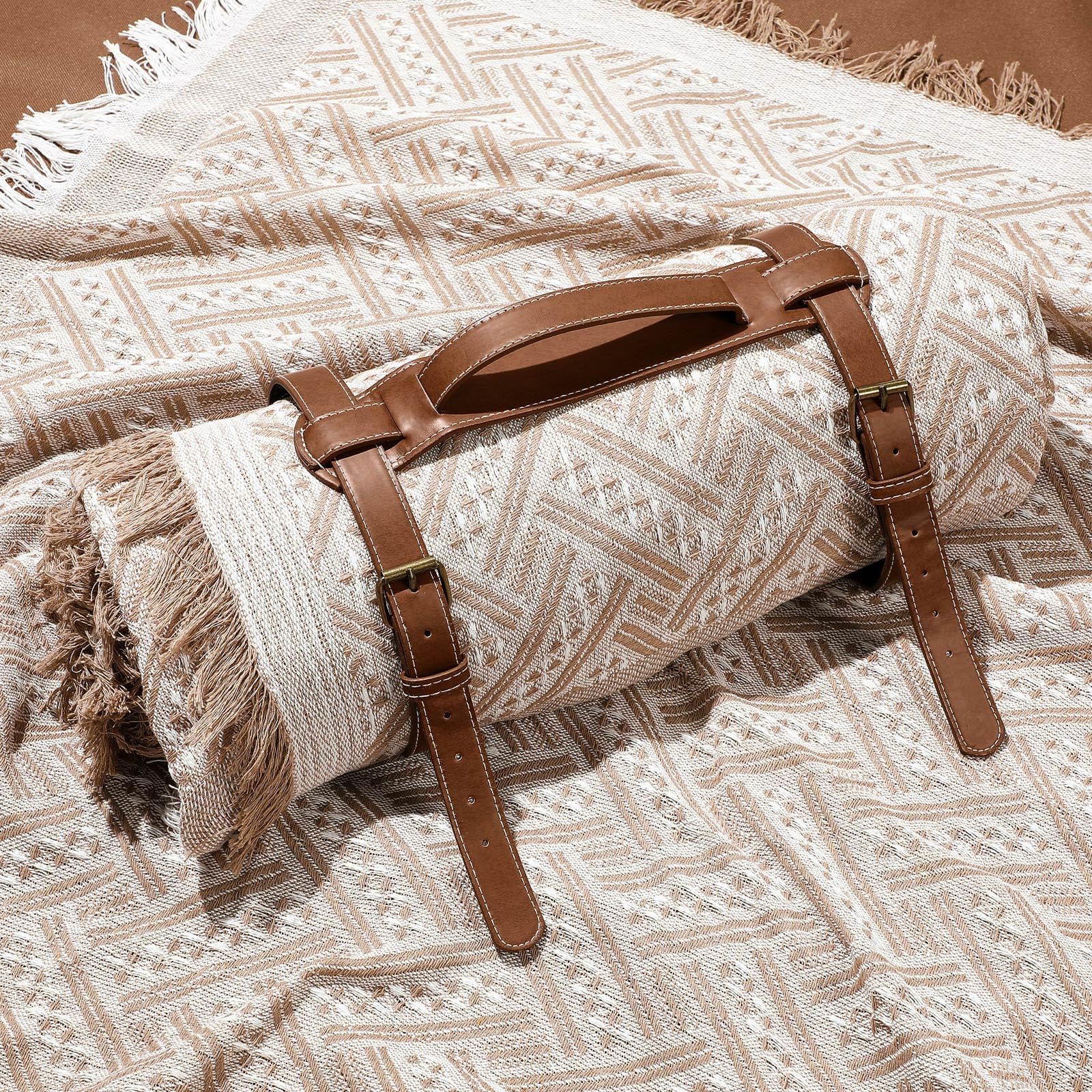 VitalCozy waterproof picnic blanket 71x71 folded for easy transport.