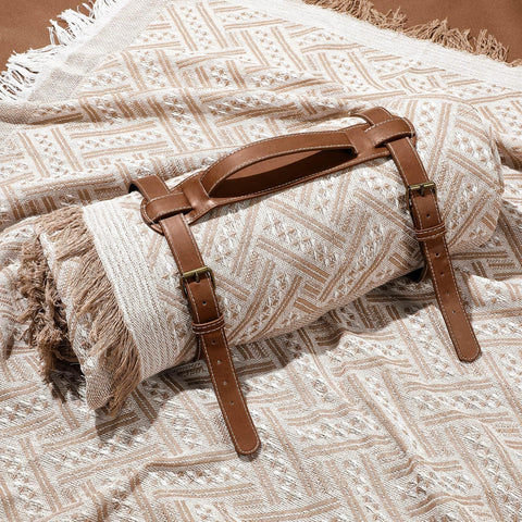 VitalCozy waterproof picnic blanket 71x71 folded for easy transport.