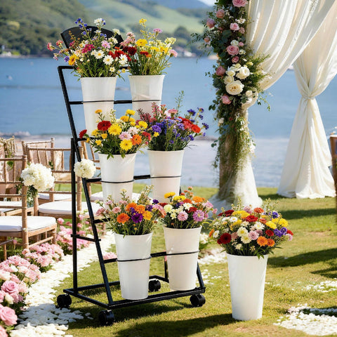 VitarBora 3-tier flower display creates a vertical showcase.