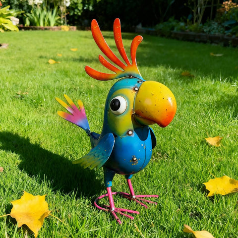 ViteenLight 15-inch parrot ornament perfect for porch, garden, or balcony display.