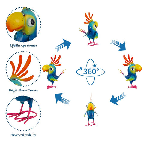 ViteenLight bird statue designed to enhance garden display with lifelike detail.